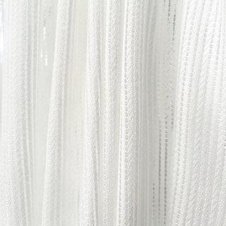 En pierre de lune blanc texturé rayé Rideau voilé 7