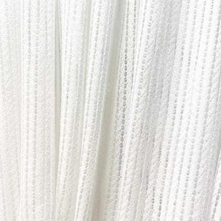 En pierre de lune blanc texturé rayé Rideau voilé 1
