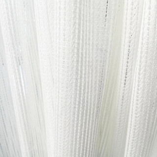En pierre de lune blanc texturé rayé Rideau voilé 6