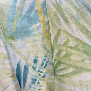 Feuilles tropicales de Palm Delight Vert Bleu Voile Rideau 3