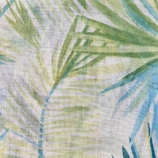 Feuilles tropicales de Palm Delight Vert Bleu Voile Rideau 4