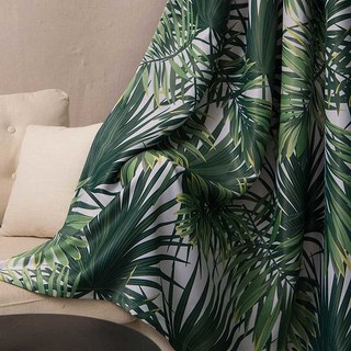 Paradise Palms Feuilles tropicales Rideau noir vert 1