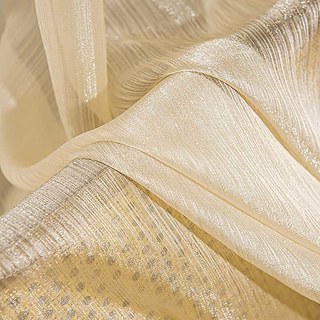 Paris Cascade Shimmering Striped Champagne Sheer Voile Rideau 4