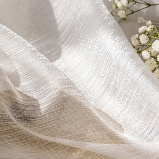 Paris Cascade Shimmering blanc rayé Sheer Voile Rideau