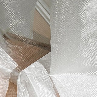 Diamants miroitants Rideaux Voiles blancs d'ivoire géométrique