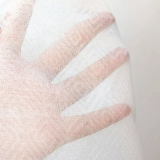 Diamants miroitants Rideaux Voiles blancs d'ivoire géométrique