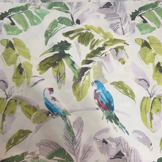 Verde Vista Feuilles tropicales et perroquets Rideau vert 5