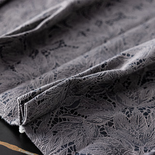 Allure Luxe Jacquard Rideau de Dentelle Bleue et de Charbon 7