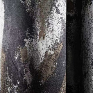 Brushwork de luxe Jacquard Gris & Argent Rideau abstrait 5