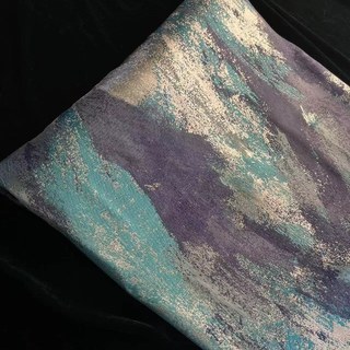 Brushwork de luxe Jacquard Teal & Blue Résumé Rideau
