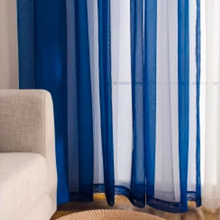 Smarties Navy Blue Soft Sheer Voile Rideau 2