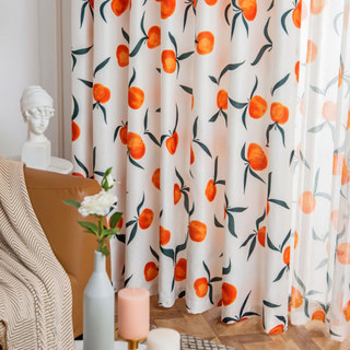 Le Rideau de style lin orange couleur le plus heureux 6