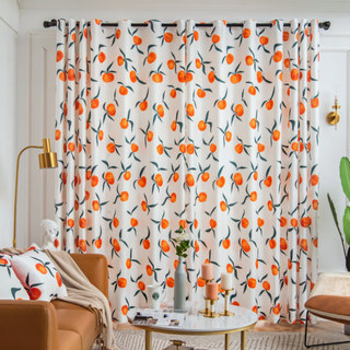 Le Rideau de style lin orange couleur le plus heureux