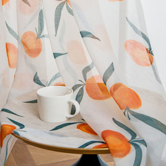 Le Rideau voile orange couleur le plus heureux 1