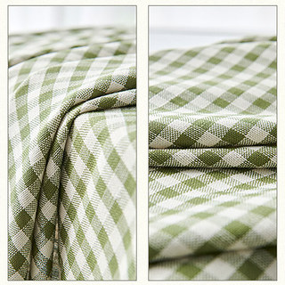 Agritourisme Charm Lin Style Olive Green Gingham Check Rideaux 3