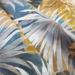 Tropicana Delight Multicolore Pastel Teal Blue Palm Rideau floral 2