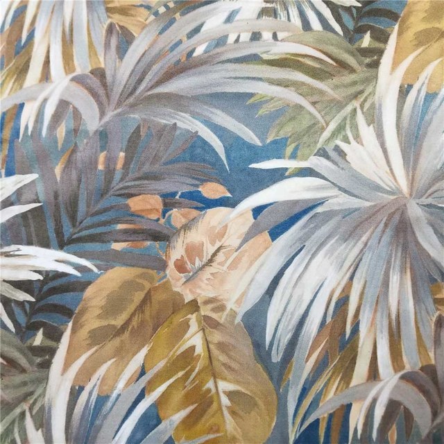 Tropicana Delight Multicolore Pastel Teal Blue Palm Rideau floral 1