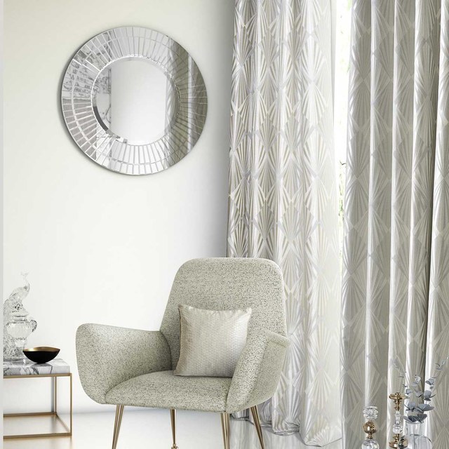 Déco Diamant Jacquard Crème géométrique Or faux rideaux en soie 1