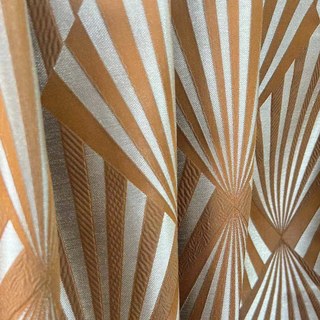 Déco Diamant Jacquard Géométrique Terracotta Orange Faux Rideaux en soie 3