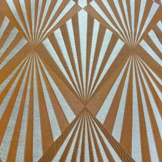 Déco Diamant Jacquard Géométrique Terracotta Orange Faux Rideaux en soie 4