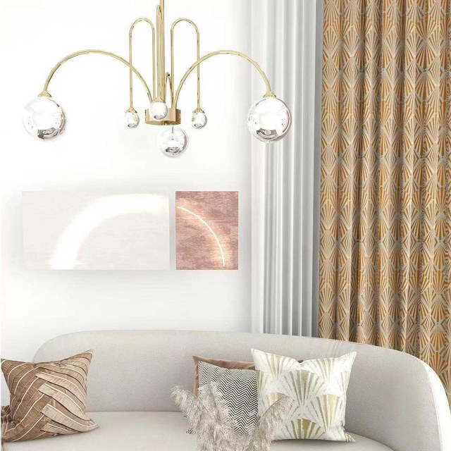 Déco Diamant Jacquard Géométrique Terracotta Orange Faux Rideaux en soie 1