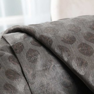 Feuille éthéré Luxe Jacquard Café Marron Géométrique Dote Voile Rideaux 5
