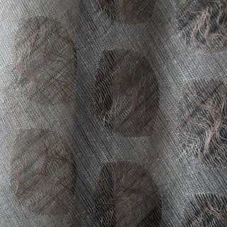 Feuille éthéré Luxe Jacquard Café Marron Géométrique Dote Voile Rideaux 3