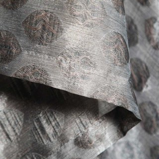 Feuille éthéré Luxe Jacquard Café Marron Géométrique Dote Voile Rideaux 2