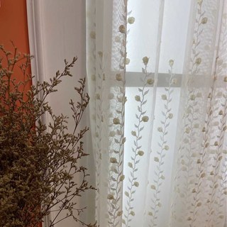Floral Fantasy Brodé Scallop Edged Ivoire Blanc Voile Rideau 3