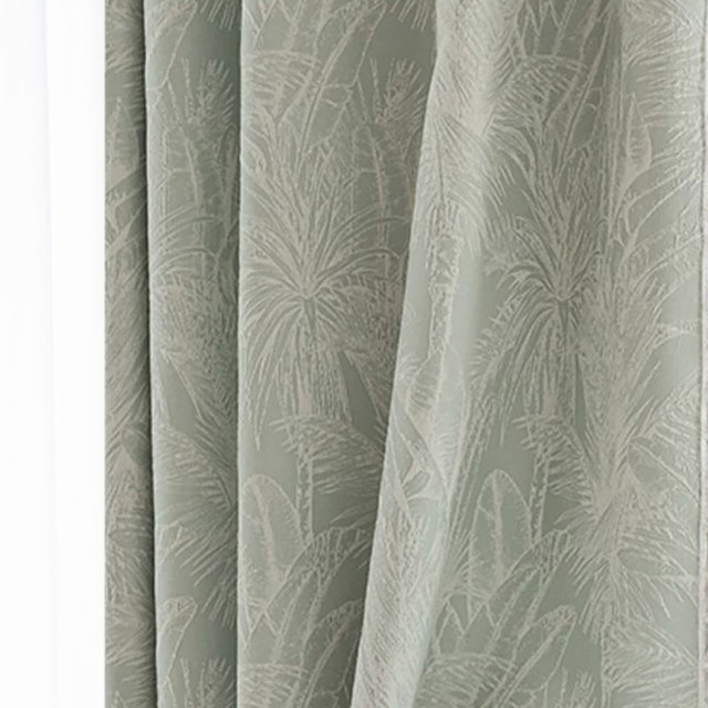 Feuilles tropicales Pâte de canard Pâte verte Chenille Rideaux noirs 1