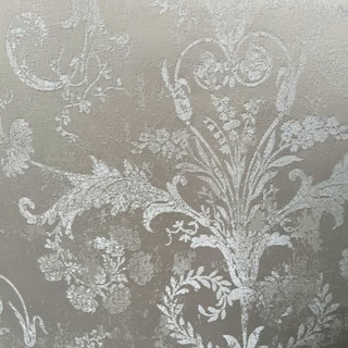 Argent Blossom Jacquard Crème Damask Floral Rideau 4