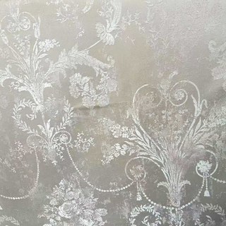 Argent Blossom Jacquard Crème Damask Floral Rideau 5
