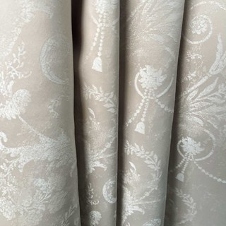 Argent Blossom Jacquard Crème Damask Floral Rideau