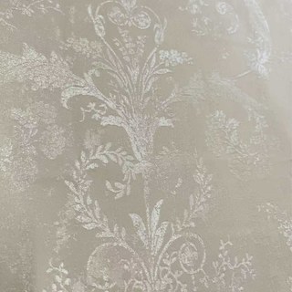 Argent Blossom Jacquard Crème Damask Floral Rideau 3