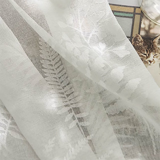 Feuilles sifflantes Blanc d'Ivoire Floral Voile Rideau 3