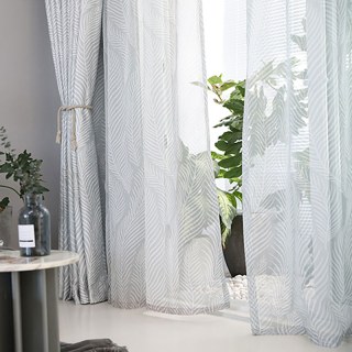 Rideaux de la Voile Florale Gris Frêne
