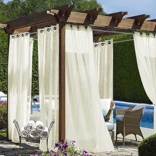 Laguna Extérieur Waterproof Crème Voile Rideau 1