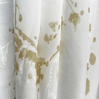 Peinture Veil Résumé Aquarelle Blanc d'Ivoire et Rideaux de Voile Floraux d'Or 2