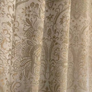 Ritz Luxe Jacquard Crème Or Damask Rideau floral 7