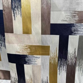 Résumé Strokes Luxe Géométrique Noir Marine et Rideau Jaune