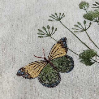 Crème de jardin papillon Floral Brodé Lin Style Rideau 6