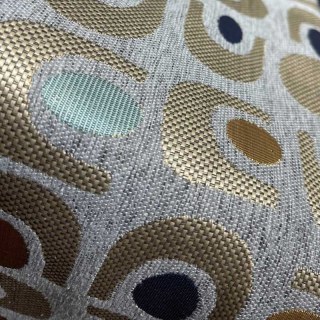 Circle Vibe Mid Century Modern Multi Couleur Gris Géométrie Rideau noir Chenille 6
