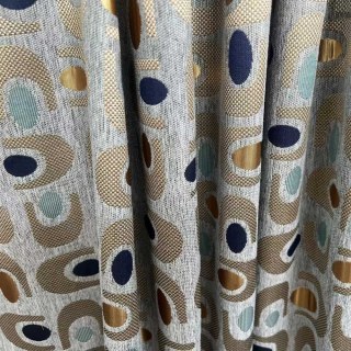 Circle Vibe Mid Century Modern Multi Couleur Gris Géométrie Rideau noir Chenille