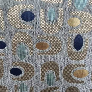 Circle Vibe Mid Century Modern Multi Couleur Gris Géométrie Rideau noir Chenille 5