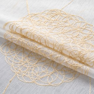 Danse Pom Pom Crème Brodée Or Voile Rideau 5