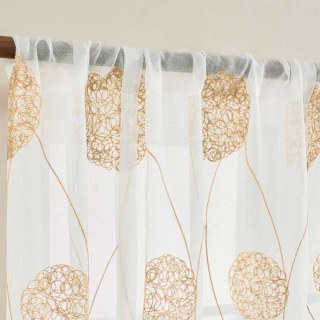 Danse Pom Pom Crème Brodée Or Voile Rideau