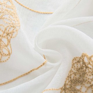 Danse Pom Pom Crème Brodée Or Voile Rideau 4