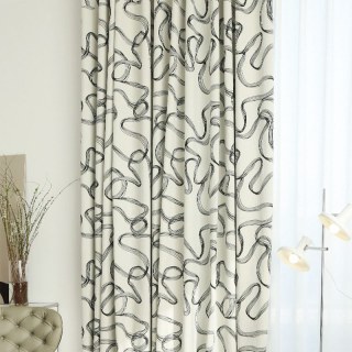 Dreamweave Black and White Abstract Line Art Rideau Chenille