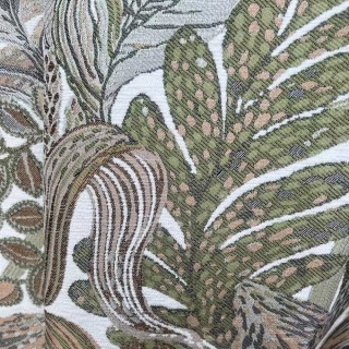 Foliage Exotique Flair Retro Tropical Leaf Olive Green & Brown Blackout Curtain 8