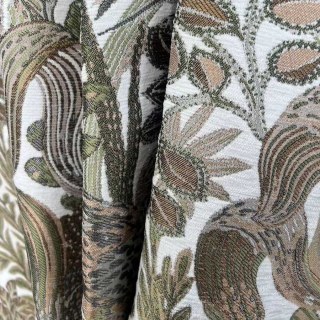 Foliage Exotique Flair Retro Tropical Leaf Olive Green & Brown Blackout Curtain 2